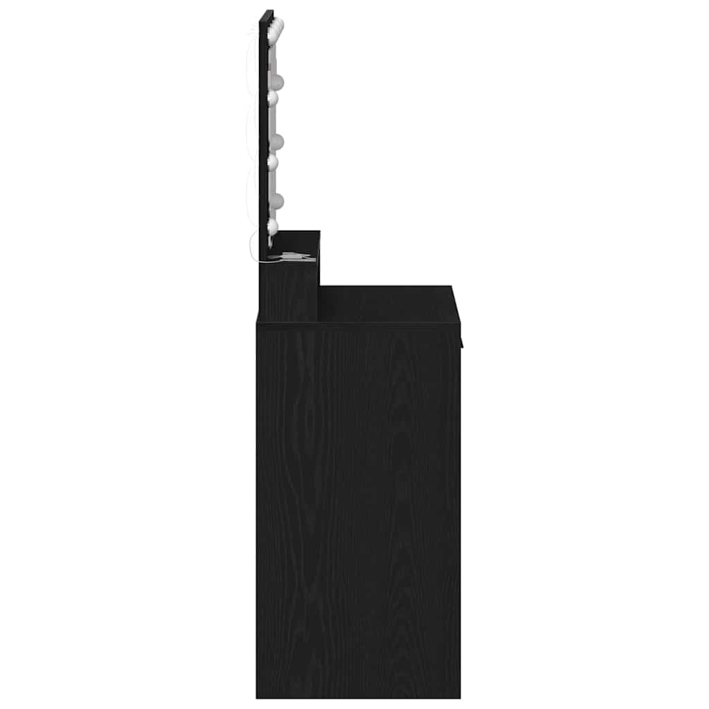 Sminkebord Med Skuff Svart Eik 50 X 41 X 135 Cm Konstruert Tre