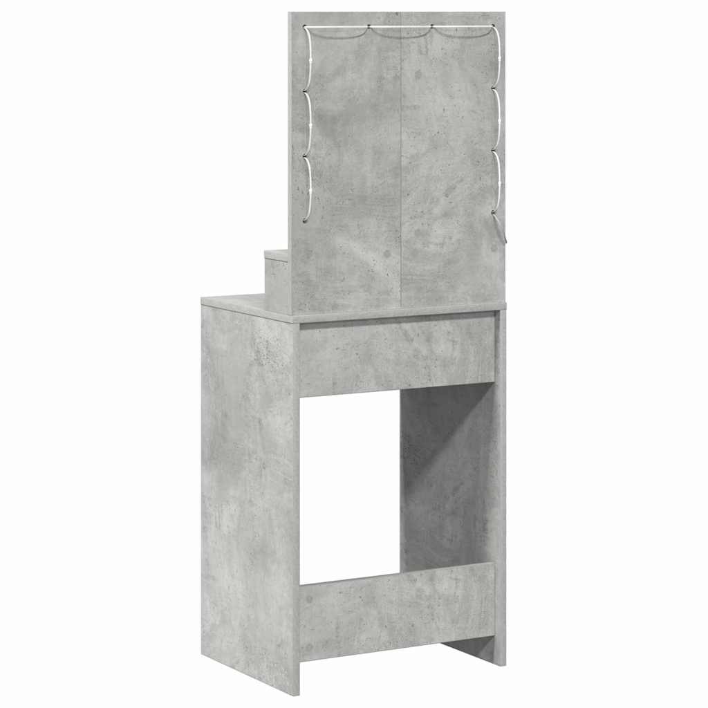 Sminkebord Med Hylle Betonggrå 50 X 41 X 135 Cm Konstruert Tre
