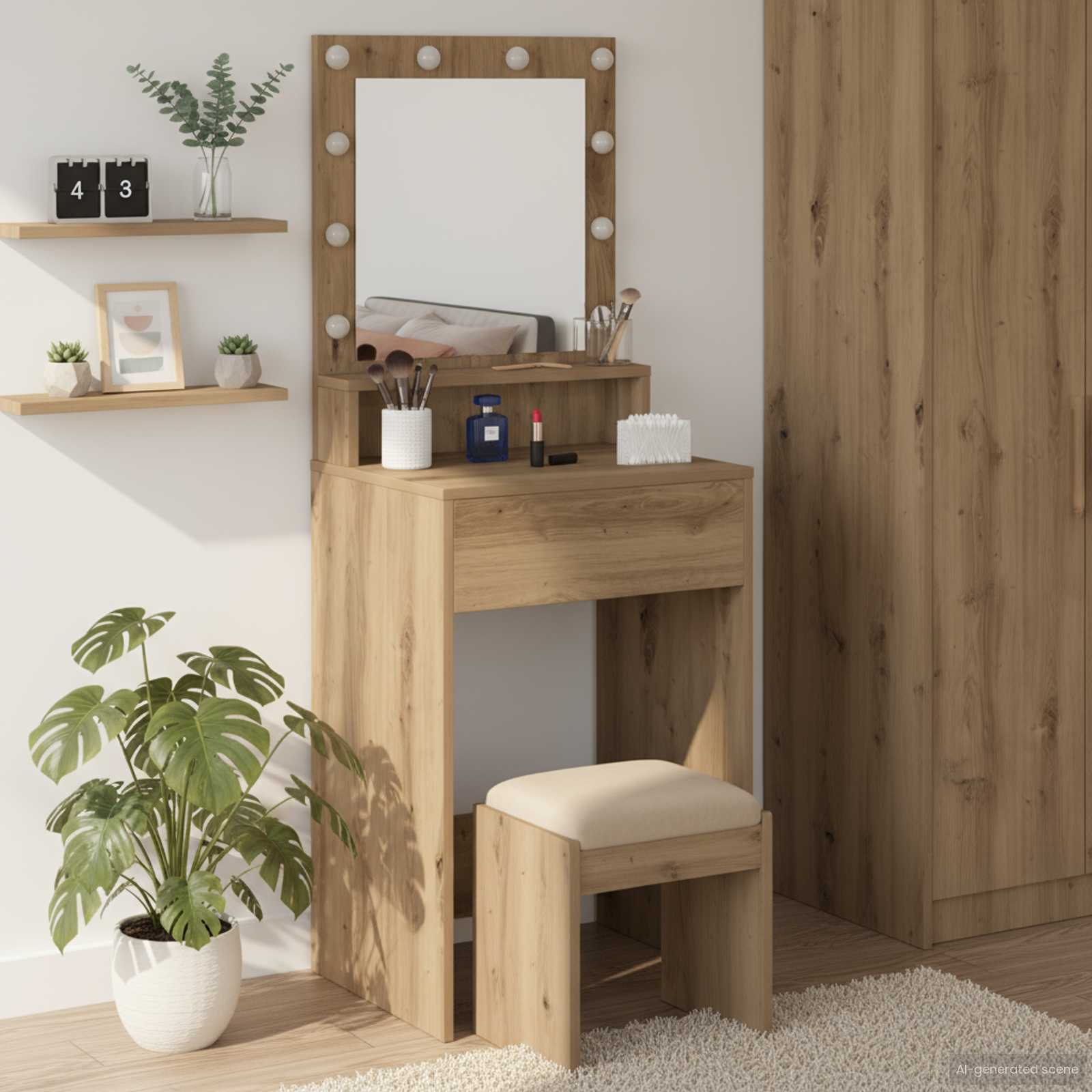 Sminkebord Artisan Eik 50 X 41 X 135 Cm Konstruert Tre