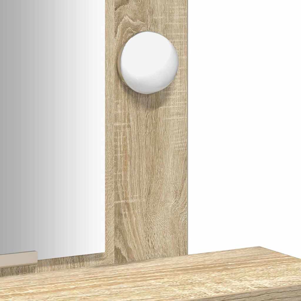 Sminkebord Med Speillys Brun 50 X 41 X 140 Cm Konstruert Tre