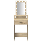 Sminkebord Med Speillys Brun 50 X 41 X 140 Cm Konstruert Tre