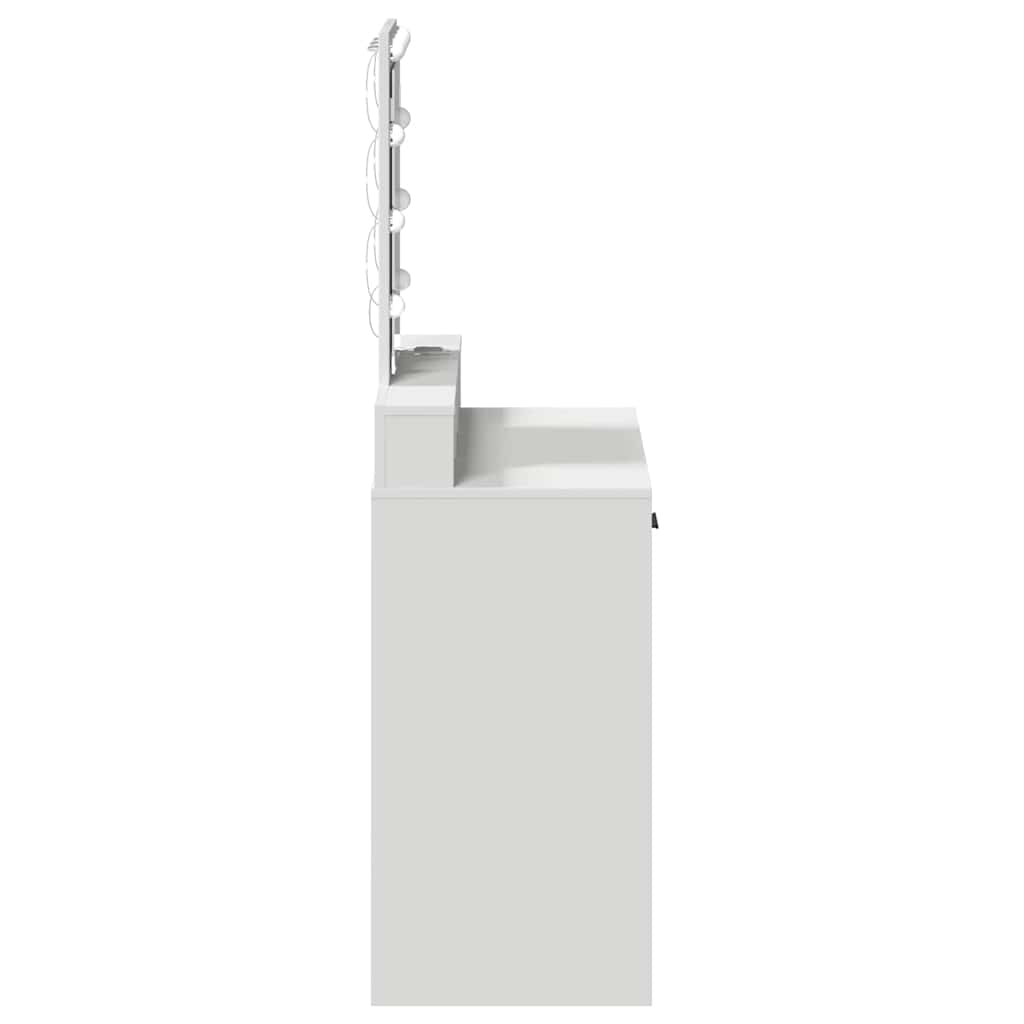 Sminkebord Med Speillys Hvit 79 X 41 X 140 Cm Konstruert Tre