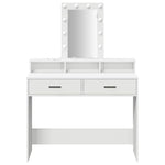 Sminkebord Med Speillys Hvit 100 X 41 X 140 Cm Konstruert Tre