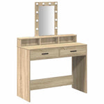 Sminkebord Med Speillys Brun 100 X 41 X 140 Cm Konstruert Tre