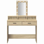 Sminkebord Med Speillys Brun 100 X 41 X 140 Cm Konstruert Tre