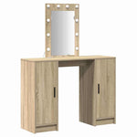 Sminkebord Med Speillys Brun 102 X 33 X 135 Cm Konstruert Tre