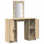 Sminkebord Med Speillys Brun 102 X 33 X 135 Cm Konstruert Tre