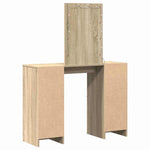 Sminkebord Med Speillys Brun 102 X 33 X 135 Cm Konstruert Tre