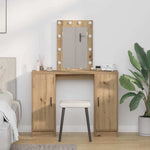 Sminkebord Med Speillys Brun 102 X 33 X 135 Cm Konstruert Tre