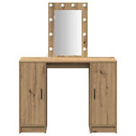 Sminkebord Med Speillys Brun 102 X 33 X 135 Cm Konstruert Tre