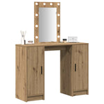 Sminkebord Med Speillys Brun 102 X 33 X 135 Cm Konstruert Tre