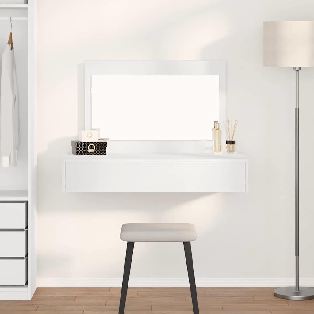 Sminkebord Med Skuff Hvit 100 X 40 X 70 Cm Konstruert Tre