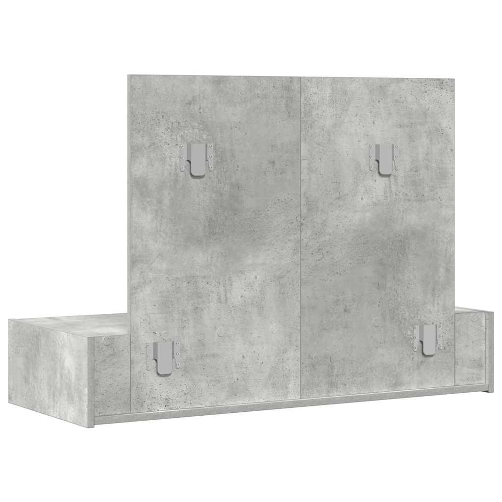 Sminkebord Med Skuff Grå 100 X 40 X 70 Cm Konstruert Tre