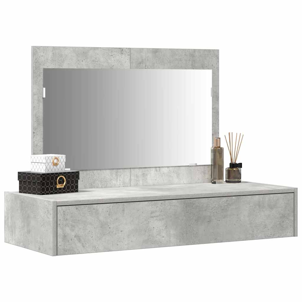 Sminkebord Med Skuff Grå 100 X 40 X 70 Cm Konstruert Tre