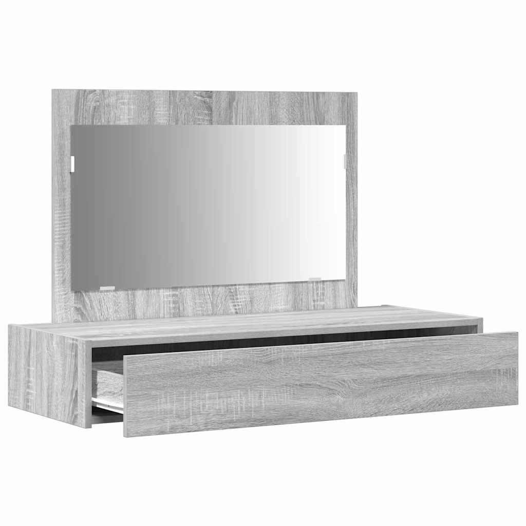 Sminkebord Med Skuff Grå 100 X 40 X 70 Cm Konstruert Tre