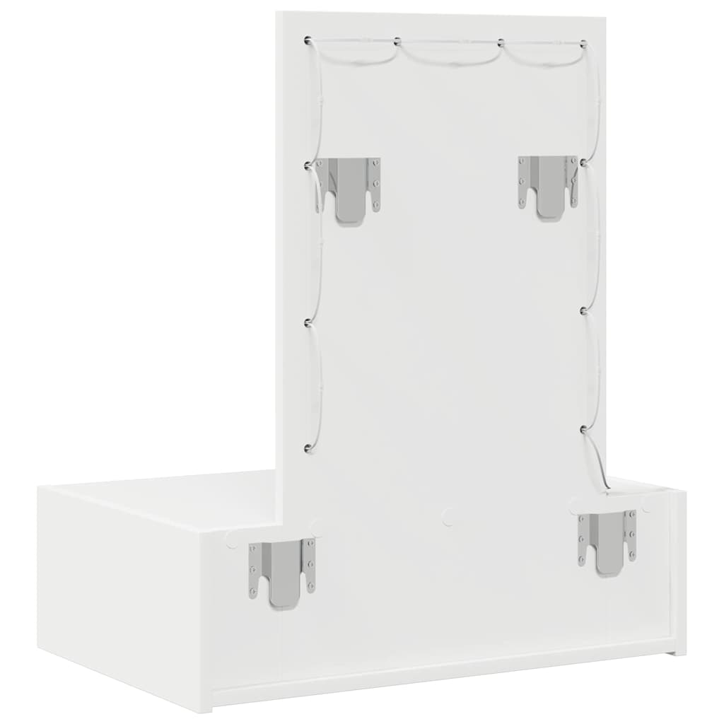 Sminkebord Med Speillys Hvit 60 X 40 X 70 Cm Konstruert Tre