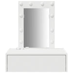 Sminkebord Med Speillys Hvit 60 X 40 X 70 Cm Konstruert Tre