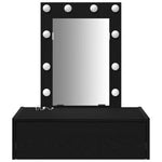 Sminkebord Med Speillys Svart 60 X 40 X 70 Cm Konstruert Tre
