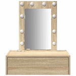 Sminkebord Med Speillys Brun 60 X 40 X 70 Cm Konstruert Tre