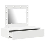 Sminkebord Med Speillys Hvit 83 X 40 X 70 Cm Konstruert Tre