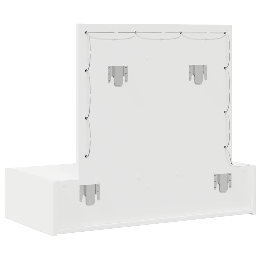 Sminkebord Med Speillys Hvit 83 X 40 X 70 Cm Konstruert Tre