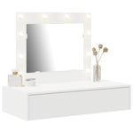 Sminkebord Med Speillys Hvit 83 X 40 X 70 Cm Konstruert Tre