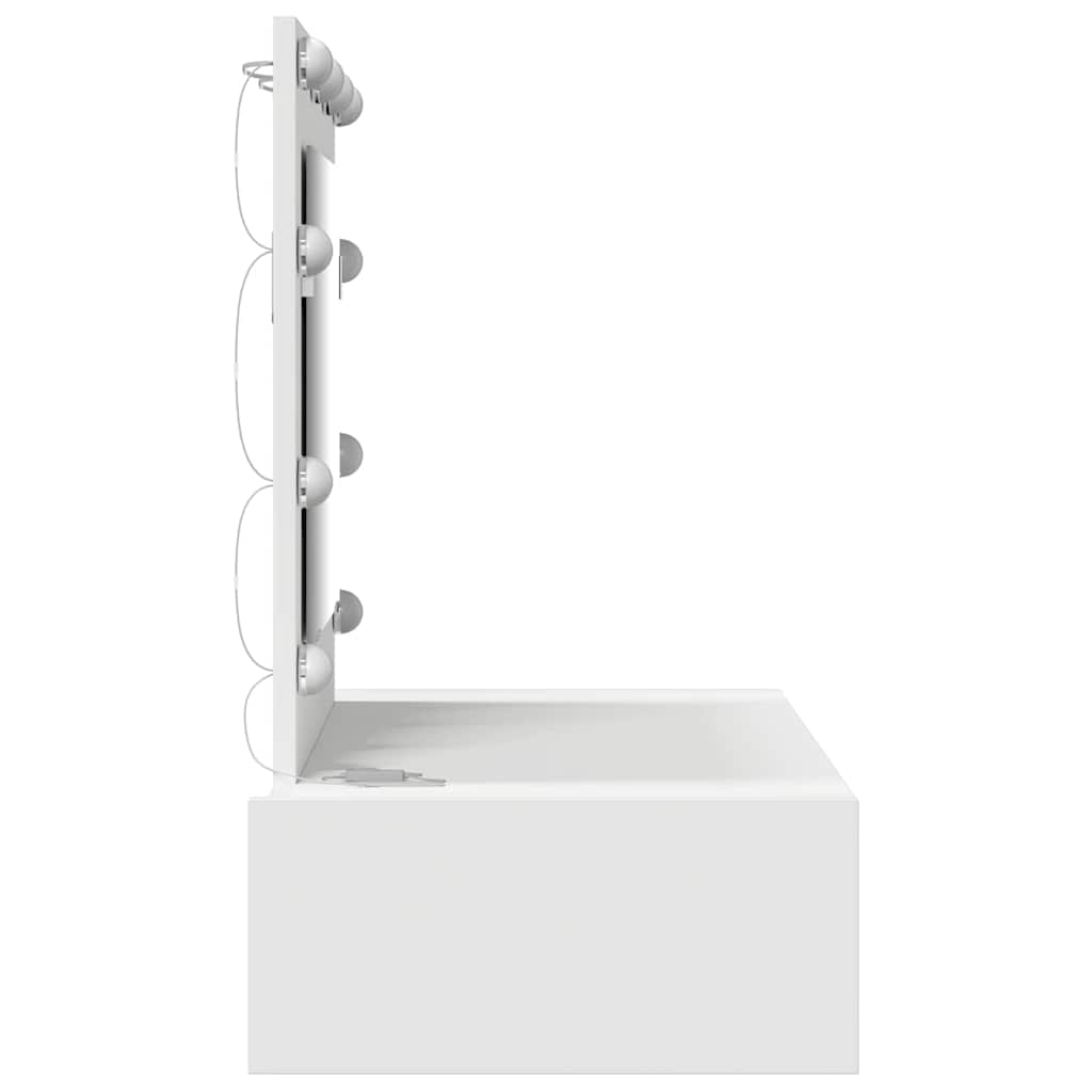 Sminkebord Med Speillys Hvit 83 X 40 X 70 Cm Konstruert Tre