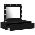 Sminkebord Med Speillys Svart 83 X 40 X 70 Cm Konstruert Tre