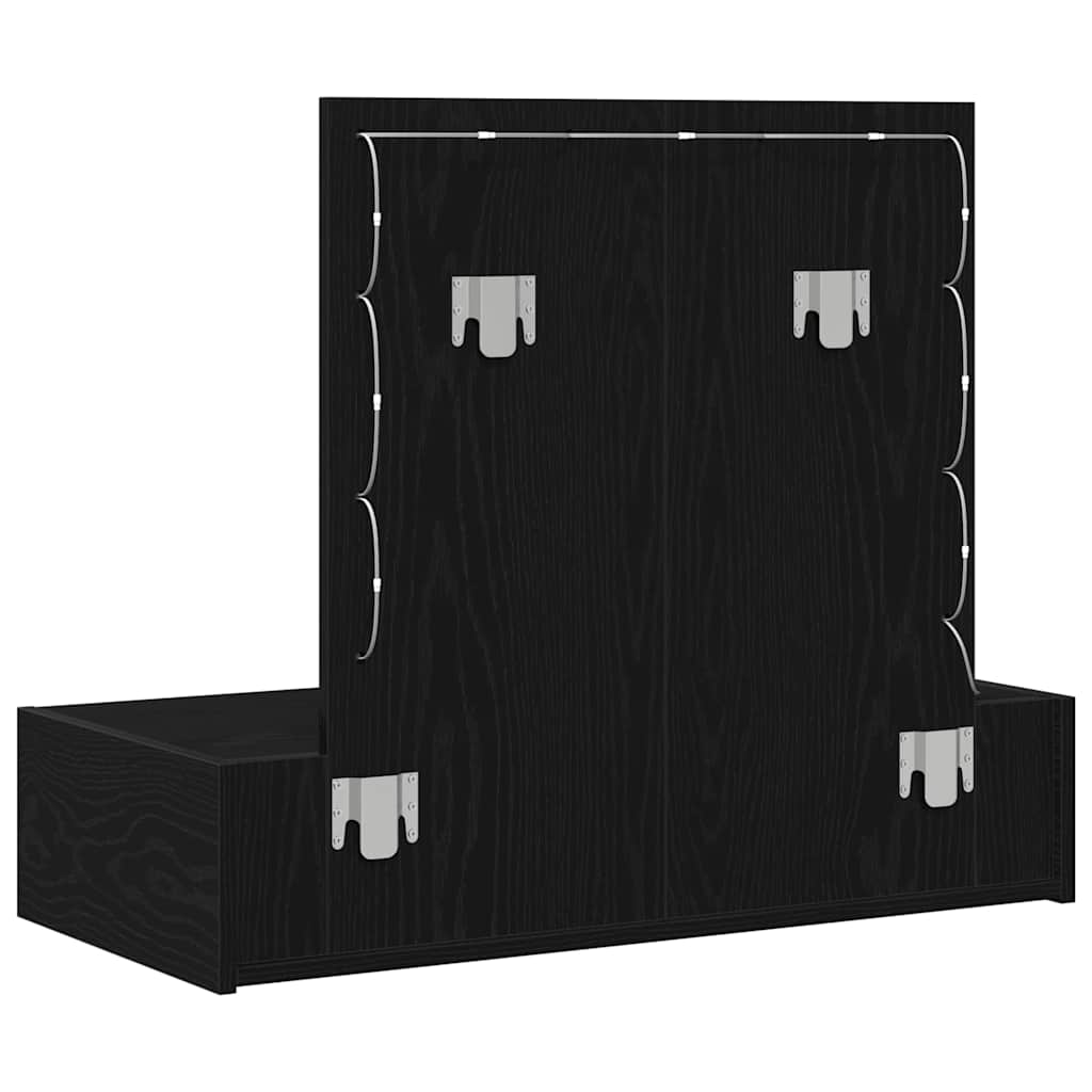 Sminkebord Med Speillys Svart 83 X 40 X 70 Cm Konstruert Tre