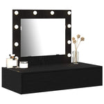 Sminkebord Med Speillys Svart 83 X 40 X 70 Cm Konstruert Tre