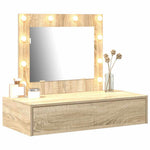 Sminkebord Med Speillys Brun 83 X 40 X 70 Cm Konstruert Tre