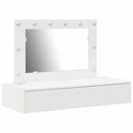 Sminkebord Med Speillys Hvit 100 X 40 X 70 Cm Konstruert Tre