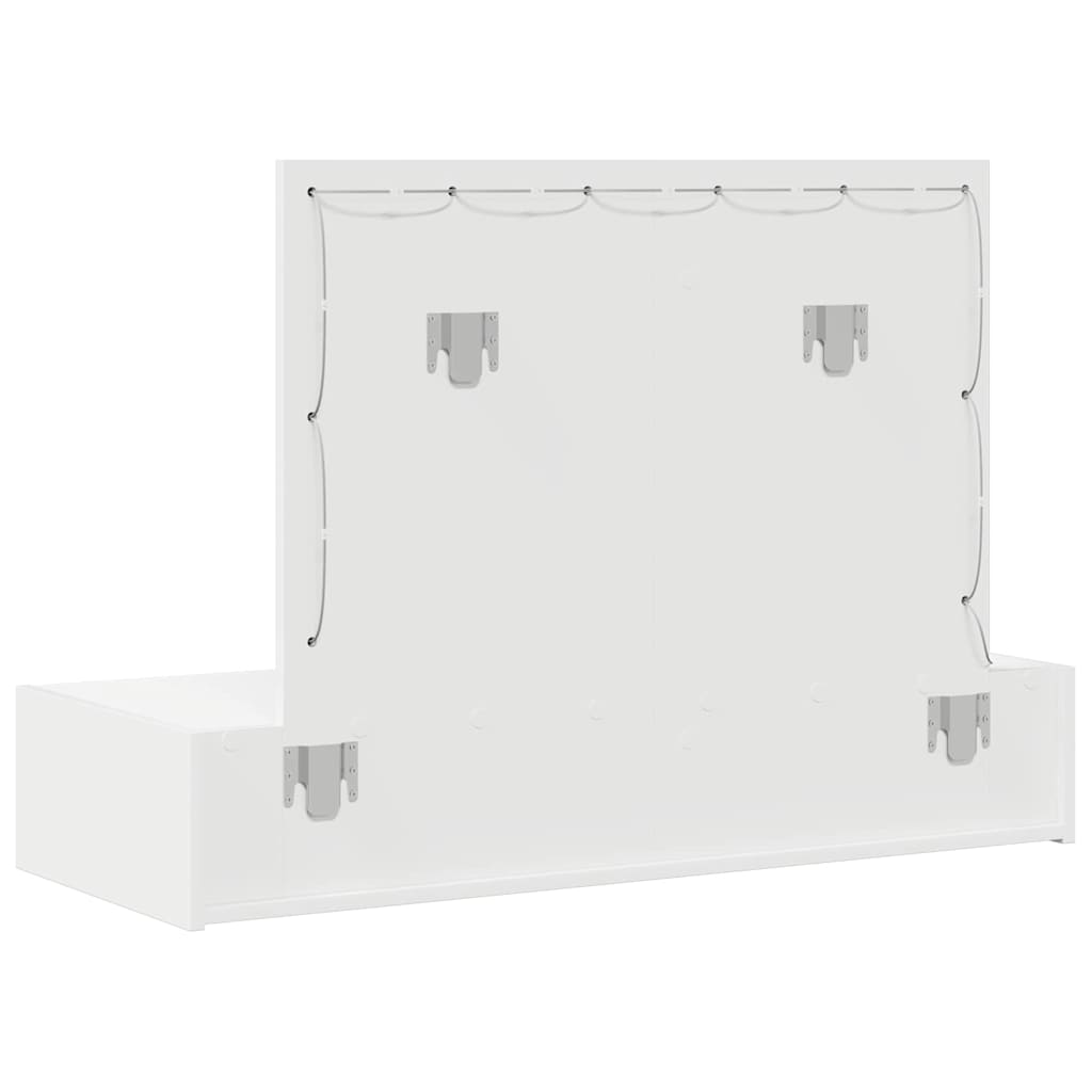 Sminkebord Med Speillys Hvit 100 X 40 X 70 Cm Konstruert Tre