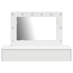 Sminkebord Med Speillys Hvit 100 X 40 X 70 Cm Konstruert Tre