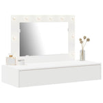 Sminkebord Med Speillys Hvit 100 X 40 X 70 Cm Konstruert Tre