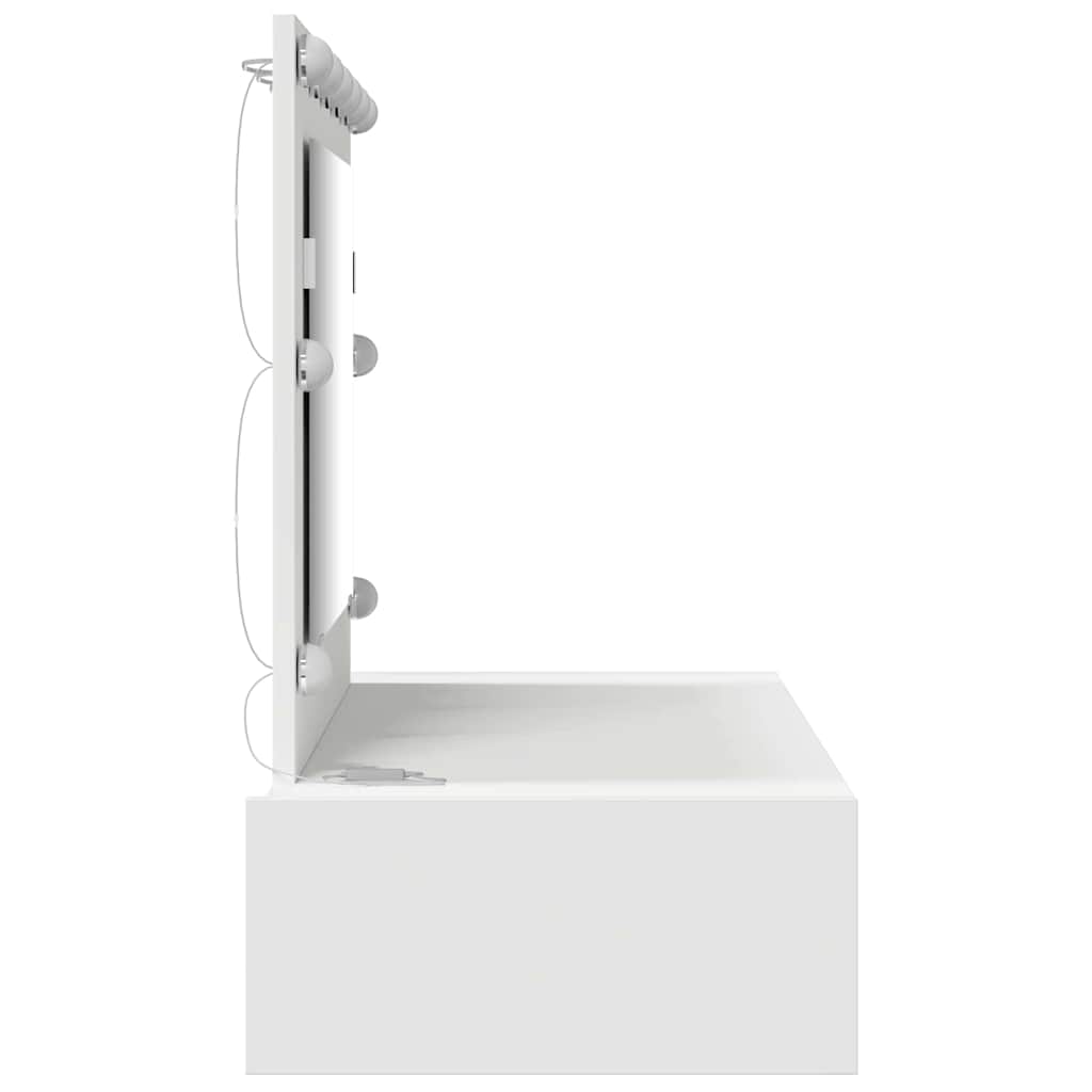 Sminkebord Med Speillys Hvit 100 X 40 X 70 Cm Konstruert Tre