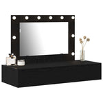 Sminkebord Med Speillys Svart 100 X 40 X 70 Cm Konstruert Tre