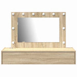 Sminkebord Med Speillys Brun 100 X 40 X 70 Cm Konstruert Tre