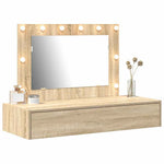 Sminkebord Med Speillys Brun 100 X 40 X 70 Cm Konstruert Tre