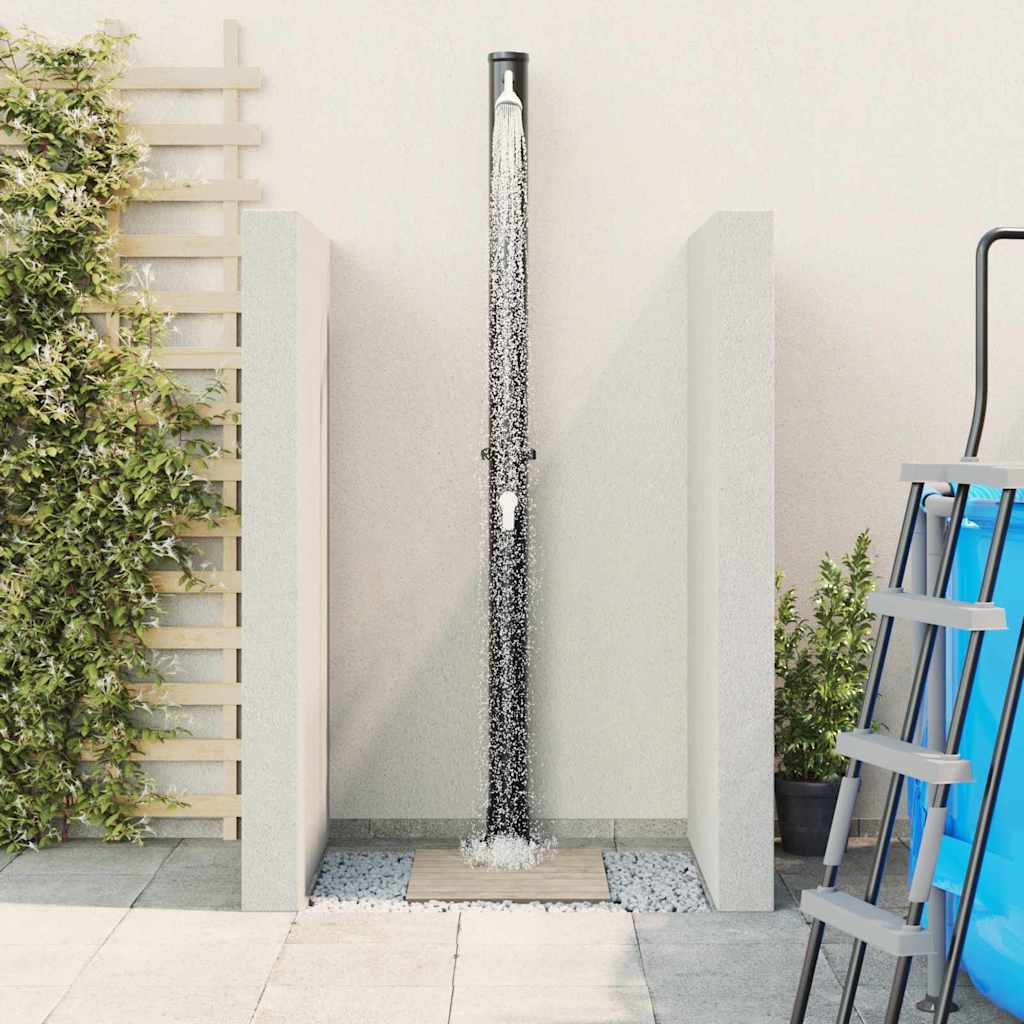 Utendørs Soldusj Svart 217 Cm Pvc Og Aluminium