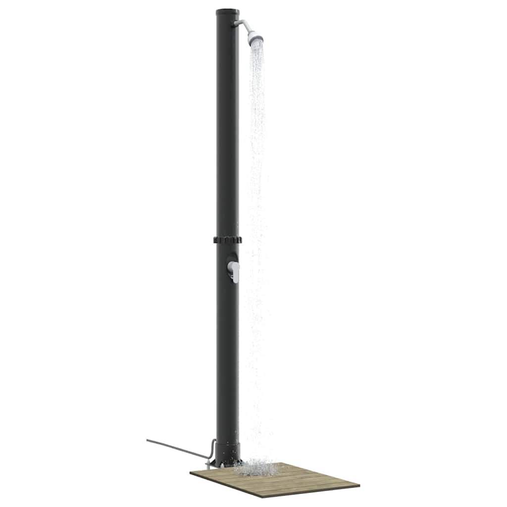 Utendørs Soldusj Svart 217 Cm Pvc Og Aluminium