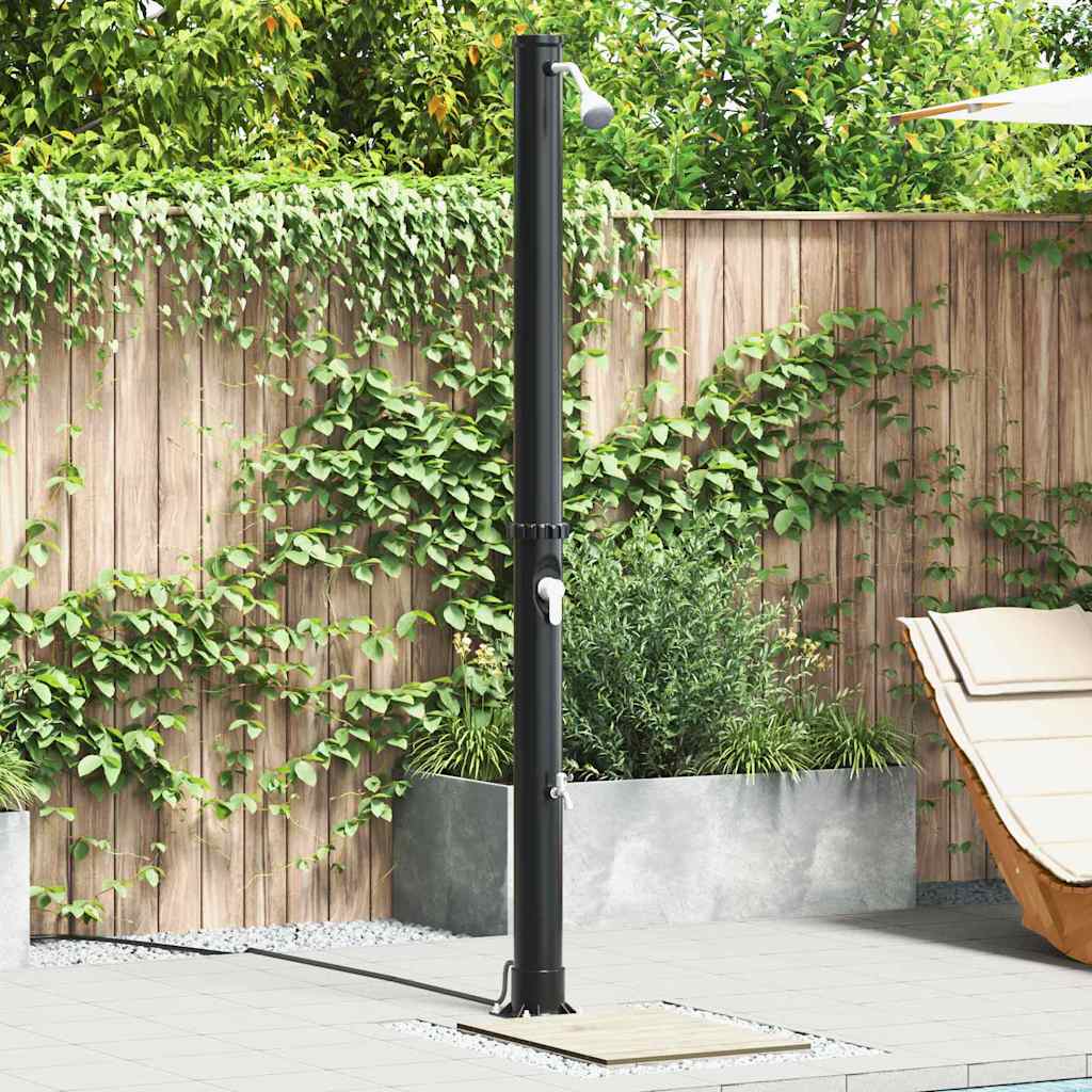 Utendørs Soldusj Svart 217 Cm Pvc Og Aluminium