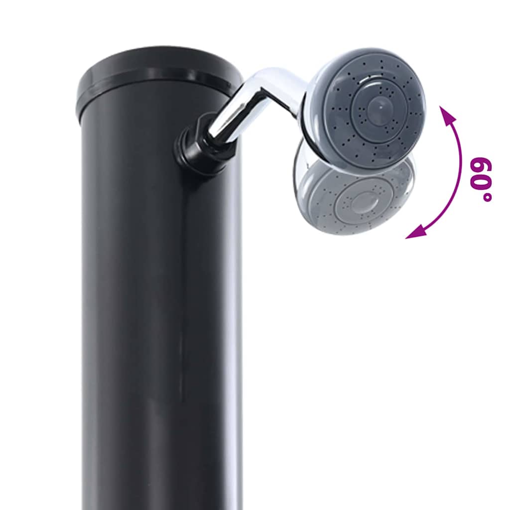Utendørs Soldusj Svart 217 Cm Pvc Og Aluminium