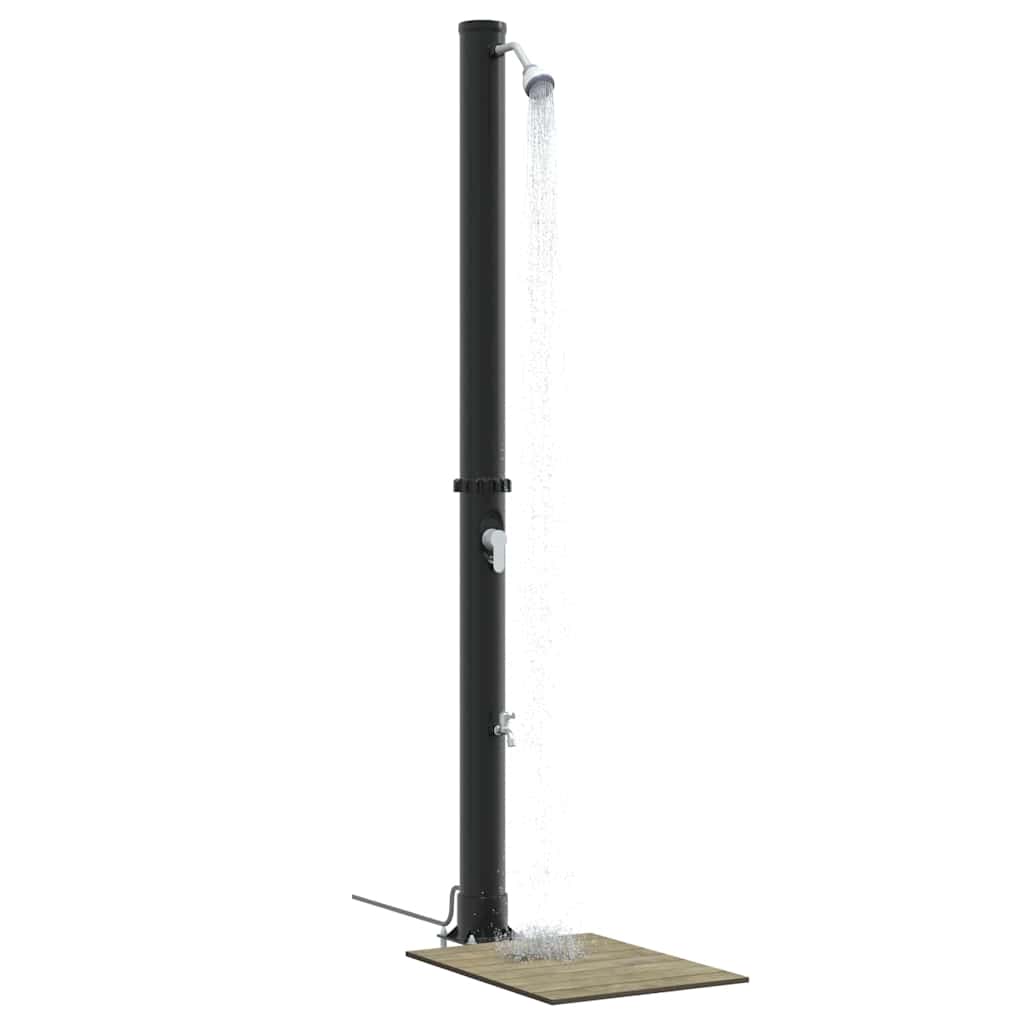 Utendørs Soldusj Svart 217 Cm Pvc Og Aluminium