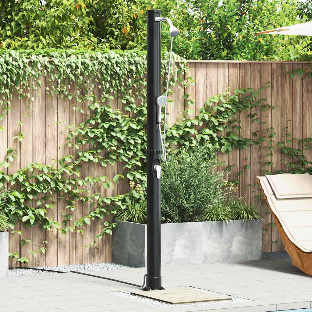 Utendørs Soldusj Svart 217 Cm Pvc Og Aluminium