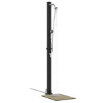 Utendørs Soldusj Svart 217 Cm Pvc Og Aluminium