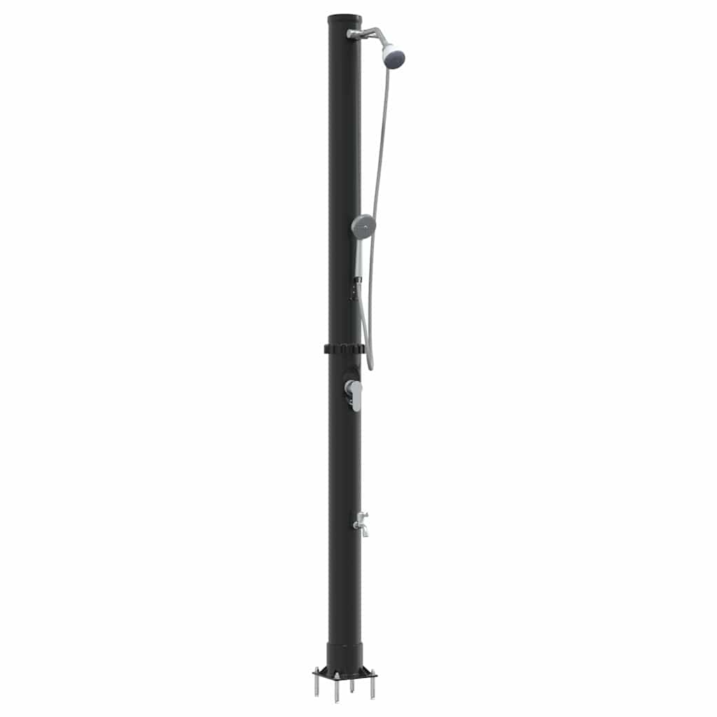 Utendørs Soldusj Svart 217 Cm Pvc Og Aluminium