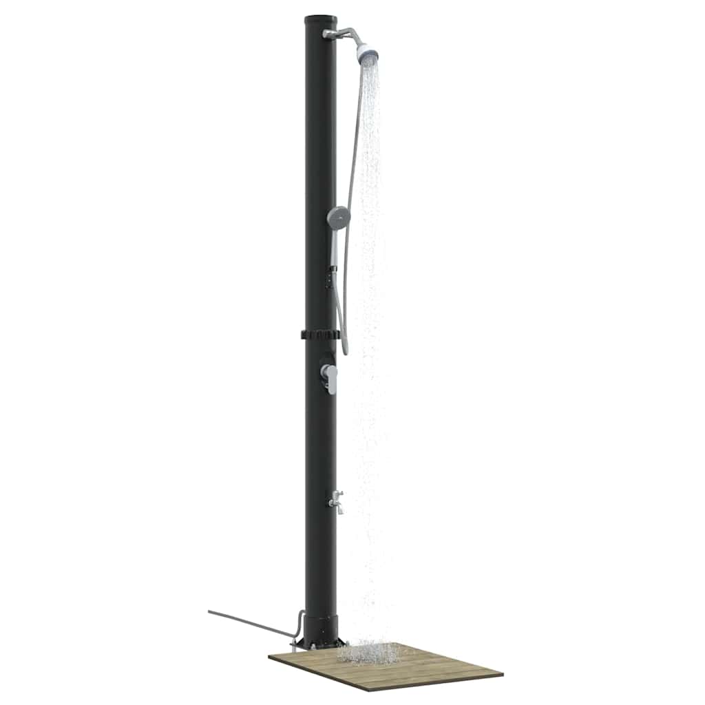 Utendørs Soldusj Svart 217 Cm Pvc Og Aluminium