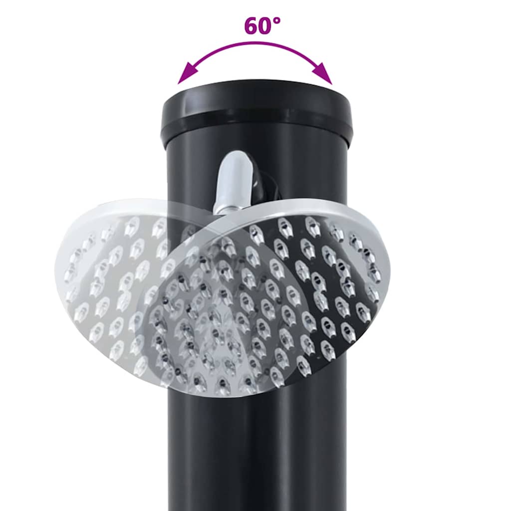Utendørs Soldusj Svart 217 Cm Pvc Og Aluminium