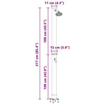Utendørs Soldusj Svart 217 Cm Pvc Og Aluminium